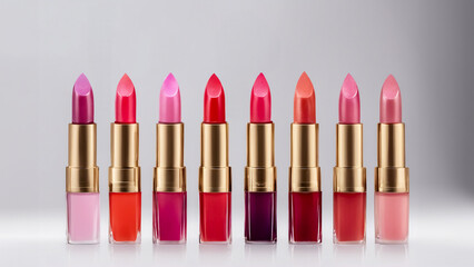 Obraz premium Set di rossetti colorati, bellezza professionale