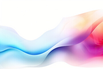 Waves of rainbow colors on white background