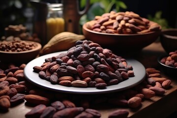 Fototapeta premium Cocoa composition, Cacao food.