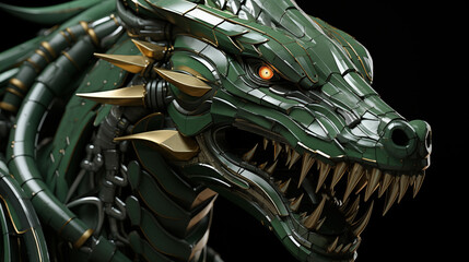 Mystical illustration of a green dragon. Wallpaper, background.