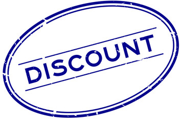 Grunge blue discount word oval rubber seal stamp on white background