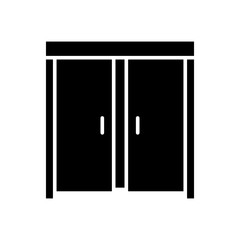 Sliding door icon. Simple solid style. Slide, door, entrance, construction, room, house, home interior concept. Silhouette, glyph symbol. Vector illustration isolated.