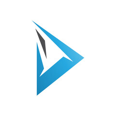 Black and Blue Spiky Triangular Letter D Icon