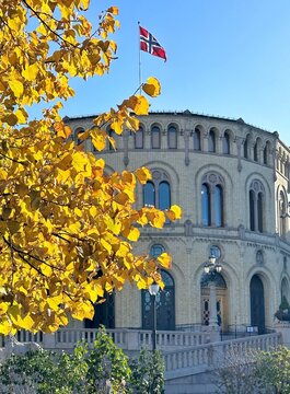 Norwegian parliament building (Stortinget), Oslo, Norway
