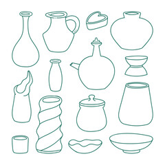 beautiful pottery outline collection