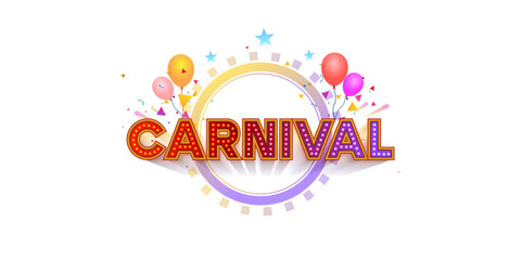 Typography of Carnival logo design. Colorful, fun, fest, faire poster concept.