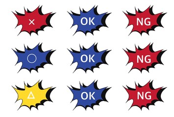 バツとマルアイコンセット