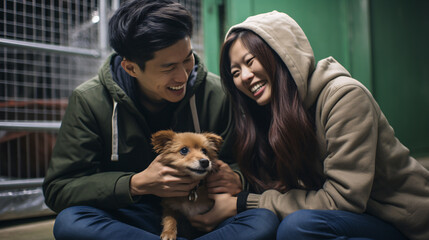 compassionate couple's decision to adopt stray dog from shelter has transformed both their lives and the dog's.Their visit  the shelter was driven by shared desire to offer loving home to dog in need.