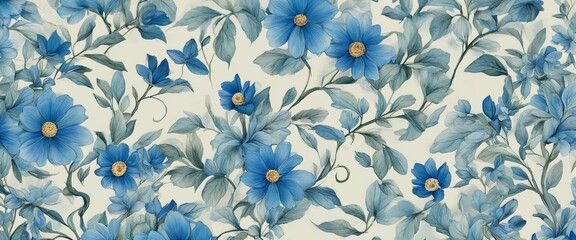 blue flowers wallpaper