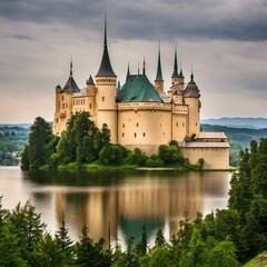 Fototapeta premium castle on the lake