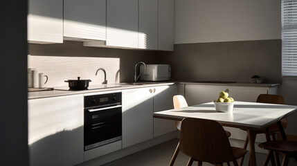 Fototapeta na wymiar Moder interior design of a kitchen