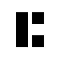 Black Rectangular Letter C Icon
