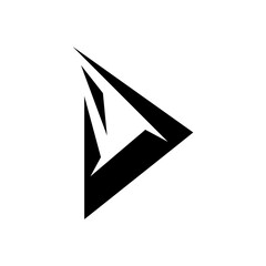 Black Spiky Triangular Letter D Icon
