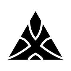 Black Triangle Shaped Letter X Icon