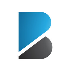Blue and Black Bold Letter B Icon