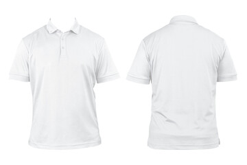 Blank shirt neck mockup template, front and back view, isolated white, plain t-shirt. Mockup.Printable polo shirt design presentation, clipping path.