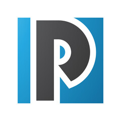 Blue and Black Square Letter P Icon