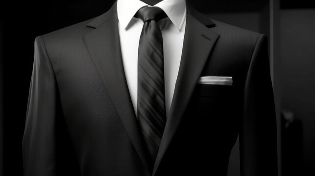 Men shirt in form of suits on mannequin in tailoring room Luxury banner for an expensive men's cloth