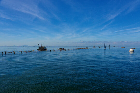 View of the channel in the city of Chioggia, also called the little Venice