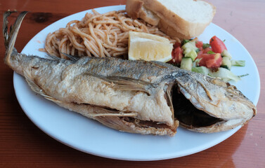fried king bream fish