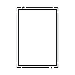 Star frame border vertical abstract outline shape icon for decorative vintage doodle element for design in vector illustration