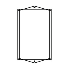 Star frame border vertical abstract outline shape icon for decorative vintage doodle element for design in vector illustration