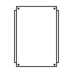 Star frame border vertical abstract outline shape icon for decorative vintage doodle element for design in vector illustration