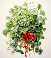 Dekorative Zweige und Früchte, weihnachtliche Dekoration, festliche Einladungen und Karten



