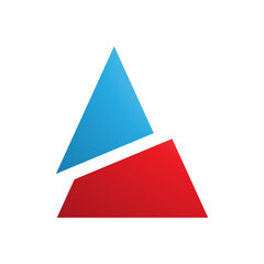 Obraz premium Blue and Red Split Triangle Shaped Letter A Icon