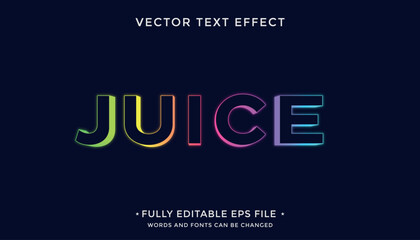 Juice modern bright 3d text effect