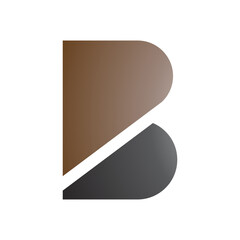 Brown and Black Bold Letter B Icon