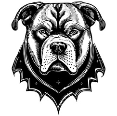 portrait of a dog, black and white