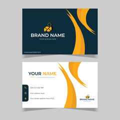 elegant modern business card design template black and yellow