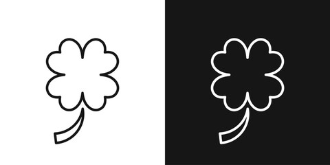 Four leaf clover vector icon. Cloverleaf, St. Patrick symbol