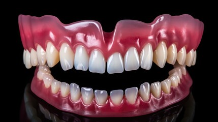Full denture teeth with jaw