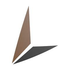 Brown and Black Letter L Icon with Triangles