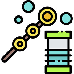 Fototapeta premium Vector Icon Bubble, Toy, Kids Game, Soap Bubbles, Kid And Baby, Toy