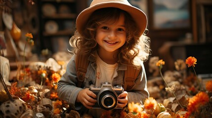 Child Capturing the World Through a Camera Lens - Exploring Photography and Creativity