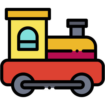 Vector Icon Train Toy, Childhood, Toy, Train, Transport, Kids Game