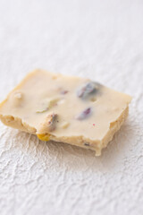 white chocolate in macro shot