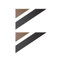 Brown and Black Triangular Flag Shaped Letter B Icon