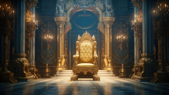 The throne room with golden chair.