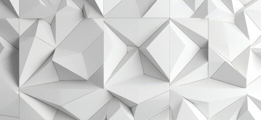 3D Wallpaper in the form of imitation of decorative origami mosaic of white color, Generative AI