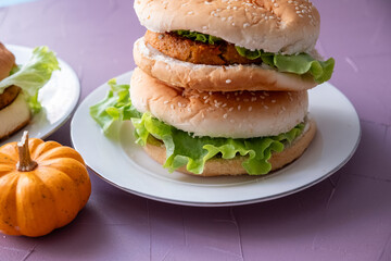 vegan hamburger on a plate