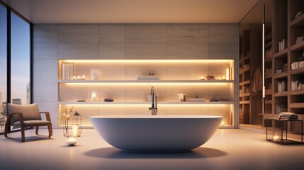 Fototapeta na wymiar luxury bathroom interior with bathtub