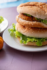 vegan hamburger on a plate