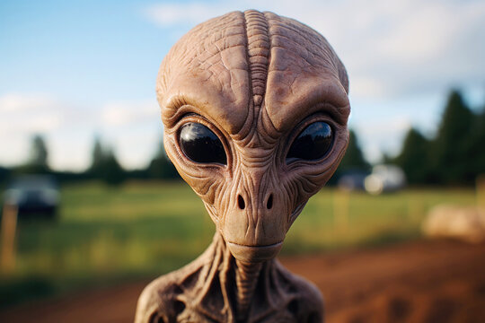 Galactic intrusion: close up of alien humanoid