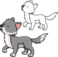 Wolf cartoon vector