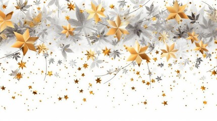 Fond blanc avec étoiles en or