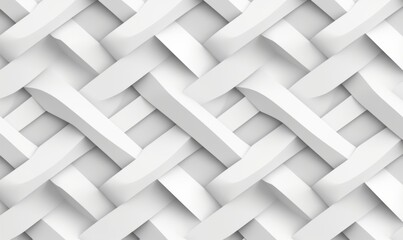 3D Wallpaper of decorative origami mosaic - geometric knot of white color. High quality seamless realistic texture, Generative AI